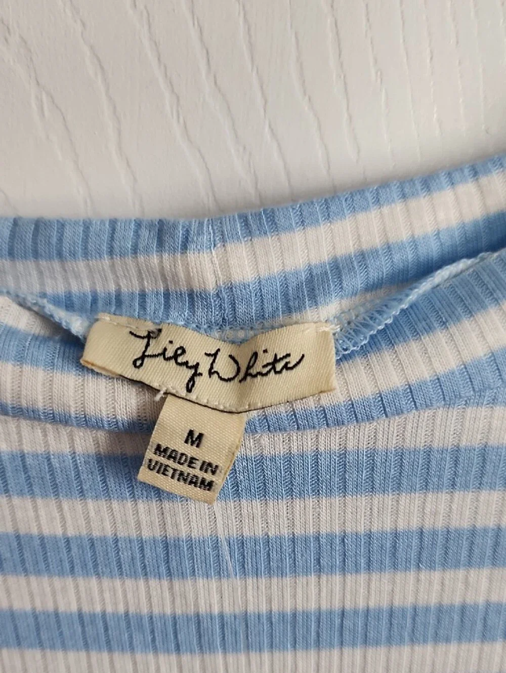 Lily White Light Blue and White Striped Mini Dress - Picture 2 of 4